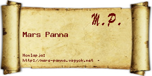 Mars Panna névjegykártya